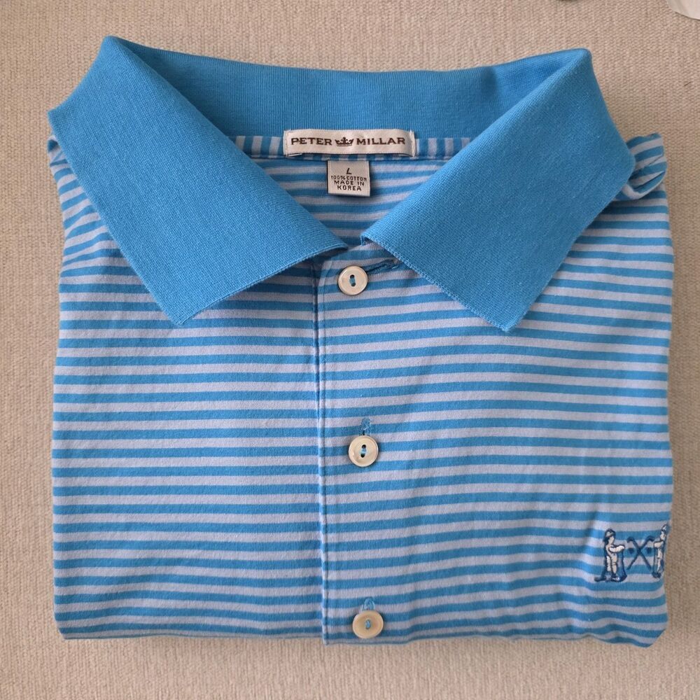 Peter Millar x National Golf Links of America - Blue Stripe Polo Men's Large